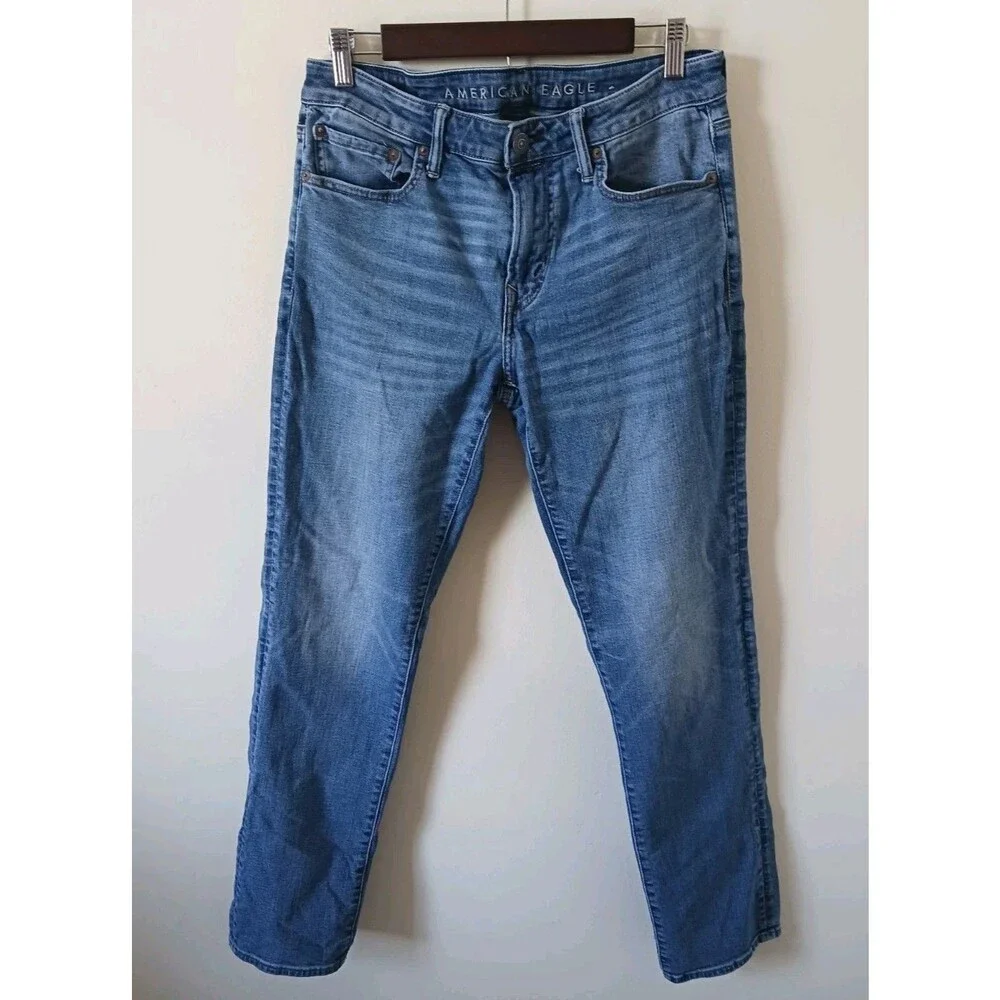 American Eagle AirFlex Jeans Mens 32x34 Blue Straight Leg Stretch Denim